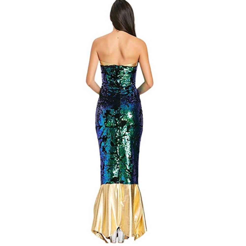 Halloween Strapless Sequin Mermaid Costume - Picture 2 of 5